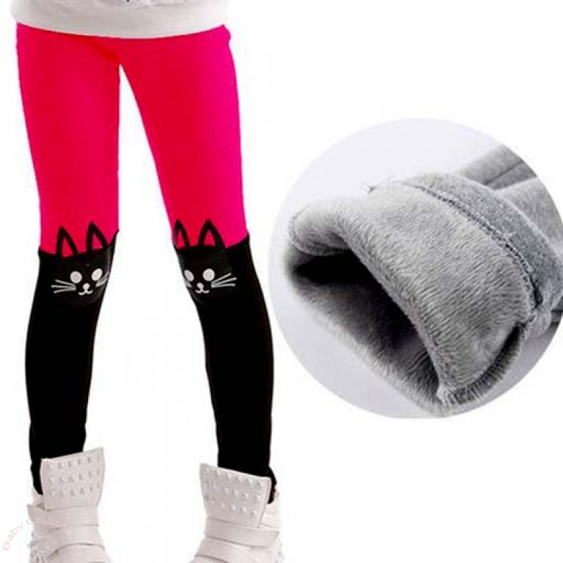 hot_pink_kitty_stylish_fleece_leggings