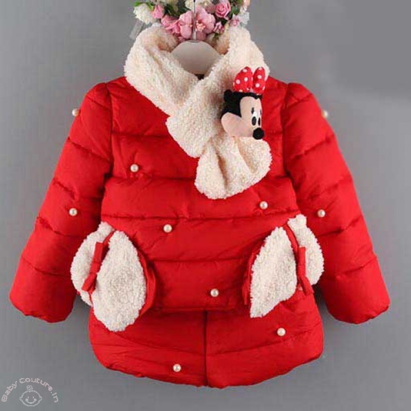 fluffy-winter-mickey-shorts-set-with-cute-scarf
