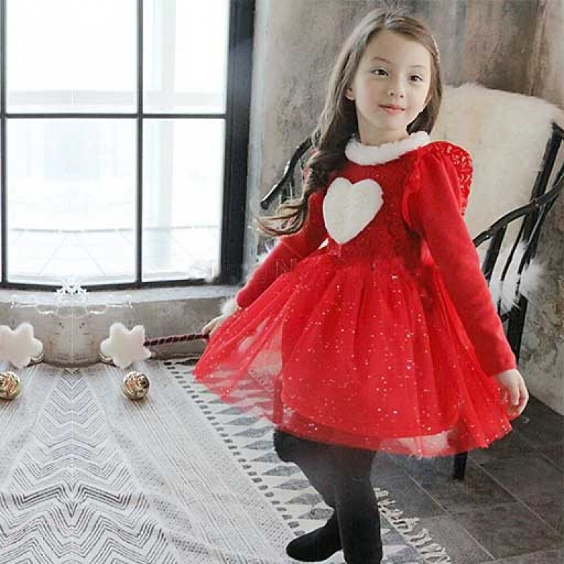 lovely-fleece-heart-red-kids-party-dress4