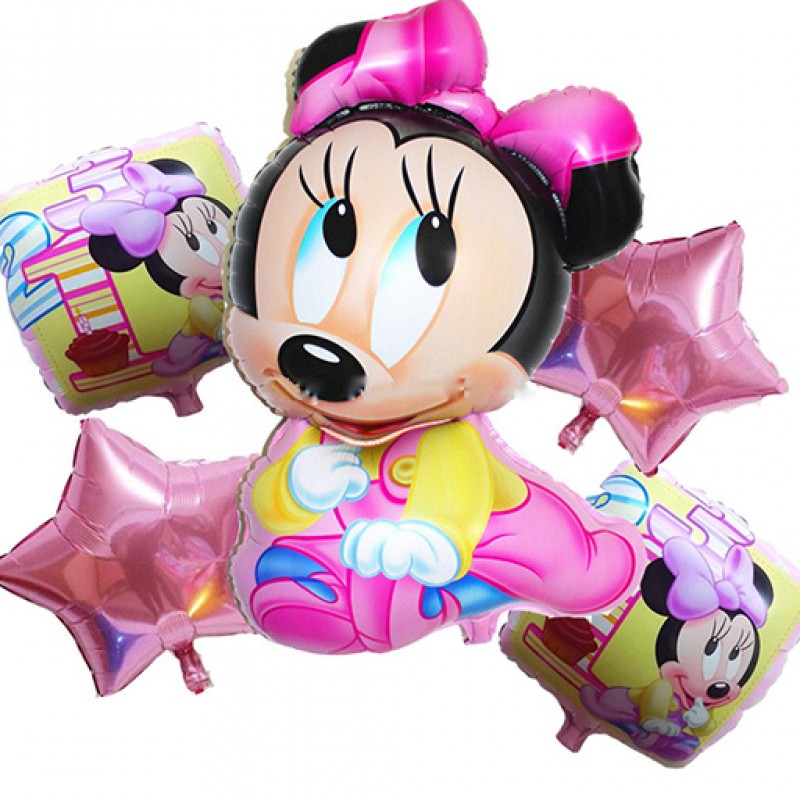 Minnie Theme 1st Birthday Set Of 5 Large Balloons