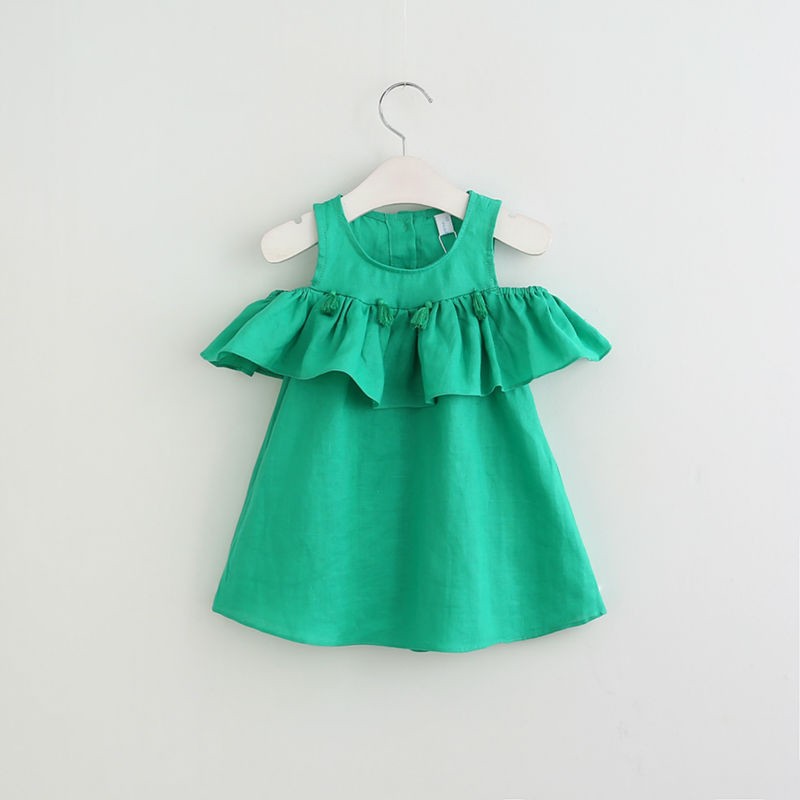 linen-green-cold-shoulder-dress