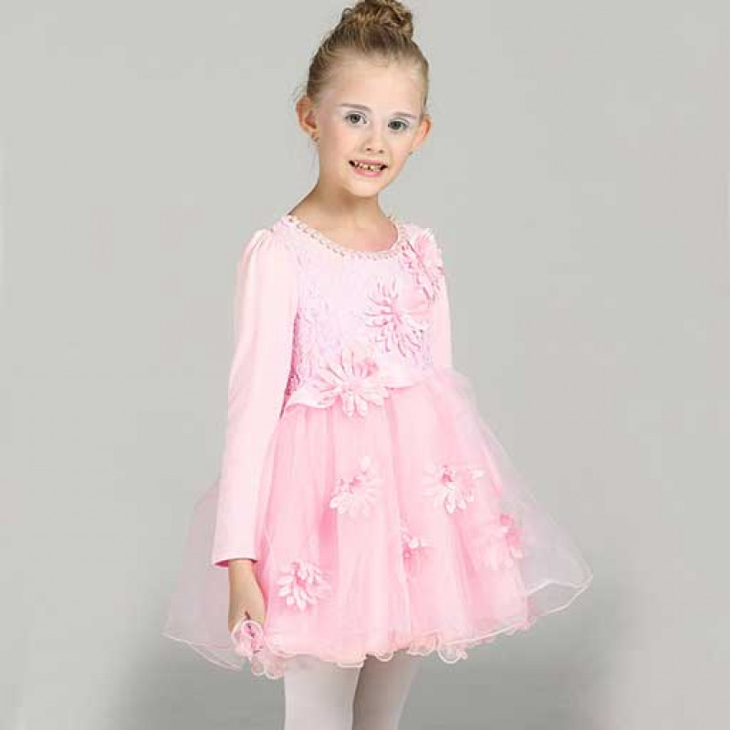 peachy-pink-pearly-neck-autumn-kids-dress