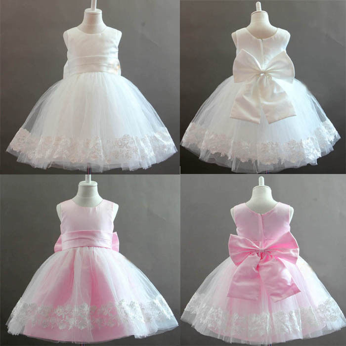 Pink Baby girls party dress/Baby Girl 1st Birthday dress Girl dress/Flower girls dress/ Princess  dress/ Birthday  dress