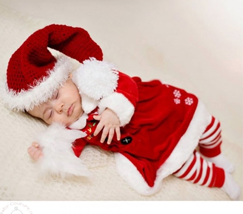 baby in christmas dress