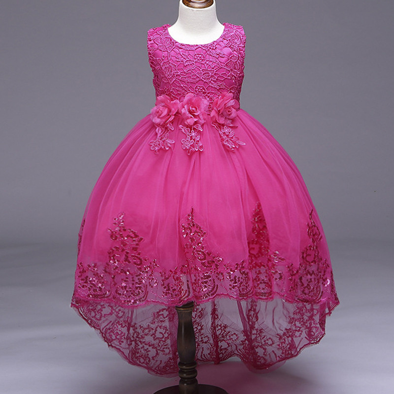 hot pink royal highness kids high low party dress