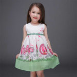 Cute Sleeveless Kids Dresses With Adorable Print