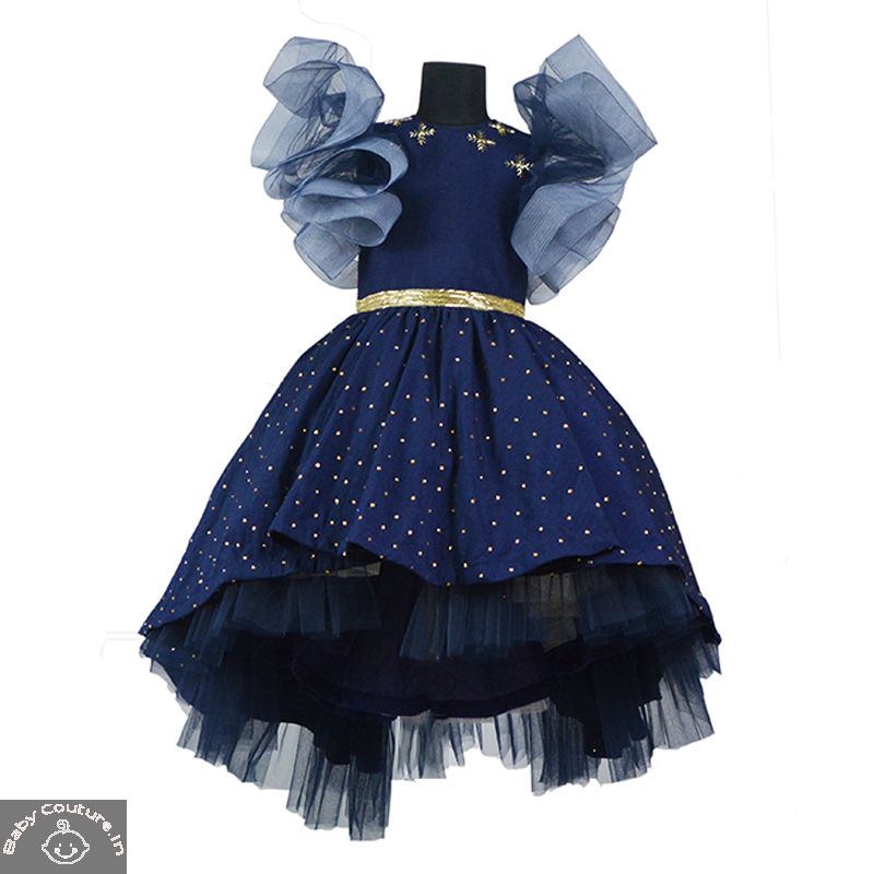 Enchanting Navy Blue High-Low Dress