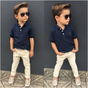 Polo Neck T-shirt with Pants
