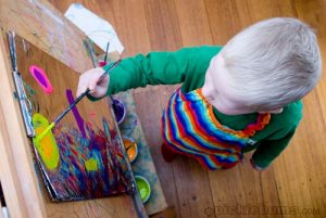 Paint on Foil Paper with Kids