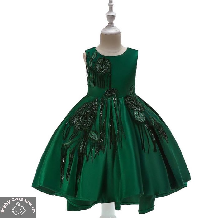emerald green dress for kids