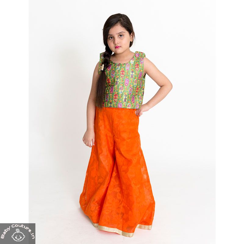 Ethnic Printed Top and Palazzo for Parties - babycouture.in