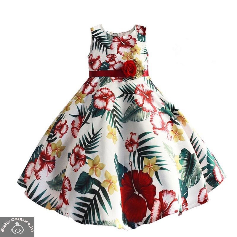 Floral Garden Lovely Kids Frock-babycouture.in