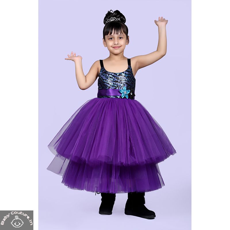Sparkly Tiered MulticolorSequin Party Gown for the Girls - babycouture.in, buy diwali dresses for girls, diwali dresses for girls, diwali dress for baby girl, best diwali dress for girl, baby girl diwali dress, diwali outfits for girls,